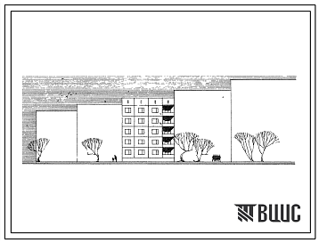 Фасады Типовой проект 95-09 5-этажная крупнопанельная блок-секция рядовая на 10 квартир для строительства в Украинской ССР. Расчетная температура -22С.