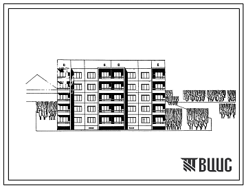 Фасады Типовой проект 1-480А-057 5-этажная блок-секция рядовая спаренная на 20 квартир (двухкомнатных 2Б-12, трехкомнатных 3Б-8), для строительства во 2В, 3Б и 3В климатических подрайонах Украинской ССР, на неравномерно-сжимаемых грунтах