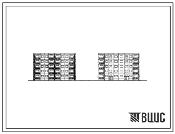 Фасады Типовой проект 105-08с Пятиэтажная 20 квартирная блок-секция 3Б.2Б-2Б.3Б (рядовая).