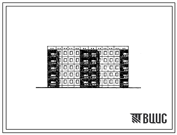 Фасады Типовой проект 105-013с Блок-секция пятиэтажная рядовая, торцевая левая, правая на 20 квартир (четырехкомнатных 4Б-10, пятикомнатных 5Б-10). Для строительства в 3 климатическом районе Киргизской ССР сейсмичностью 8 баллов
