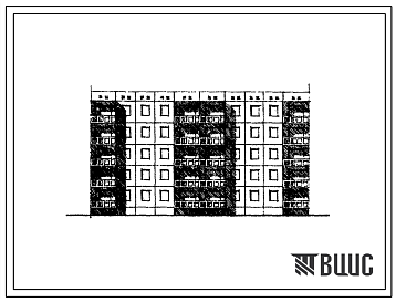 Фасады Типовой проект 105-014с Блок-секция пятиэтажная рядовая, торцевая левая, правая на 20 квартир (трехкомнатных 3Б-10, четырехкомнатных 4Б-10). Для строительства в 3 климатическом районе Киргизской ССР сейсмичностью 8 баллов