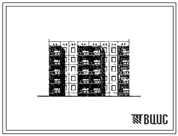 Фасады Типовой проект 105-017с Блок-секция пятиэтажная рядовая на 20 квартир (двухкомнатных 2Б-10, трехкомнатных 3Б-10). Для строительства в 3 климатическом районе Киргизской ССР сейсмичностью 8 баллов