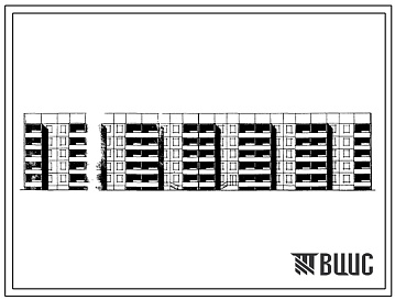 Фасады Типовой проект 111-105-70с Дом пятиэтажный шестисекционный 70-квартирный крупнопанельный.