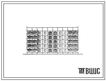 Фасады Типовой проект 105-086с.83 Блок-секция 5-этажная 30-квартирная рядовая с торцевыми окончаниями. Для строительства во 2 климатическом районе Киргизской ССР сейсмичностью 9 баллов.