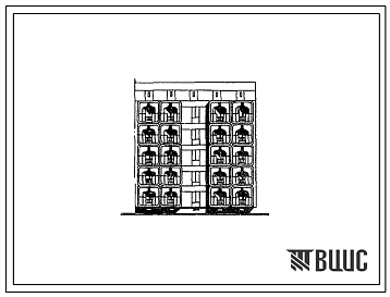 Фасады Типовой проект 169-03с.84 блок-секция 5-этажная 15-квартирная 3Б.2Б.1Б торцевая правая. Для строительства в 3 климатическом районе Киргизской ССР сейсмичностью 8 баллов.