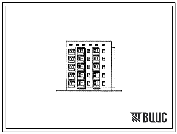 Фасады Типовой проект 175-012с.85 Блок-секция 5-этажная 15-квартирная 3Б.2Б.1Б торцевая правая. Для строительства в 2 климатическом районе Киргизской ССР сейсмичностью 8 баллов.
