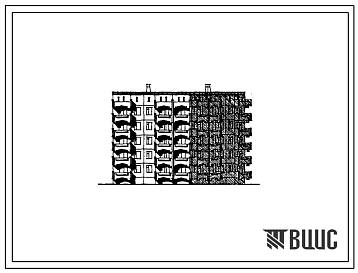 Фасады Типовой проект 105-0107с.86 Пятиэтажная блок-секция поворотная прямая на 20 трехкомнатных квартир типа 3Б. Для строительства в городах и поселках городского типа