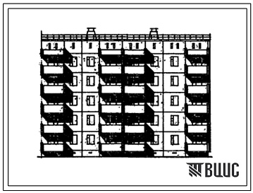Фасады Типовой проект 105-0112с.86 Блок-секция 5-этажная 25-квартирная 3Б.2Б - 2Б.1Б.1Б торцовая правая
