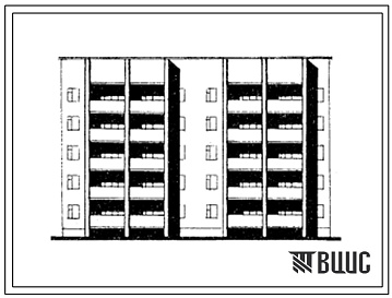 Фасады Типовой проект 86-040.13.86 Блок-секция 5-этажная 20-квартирная рядовая 3А-3А-3А-3А (для строительства в Коми АССР)