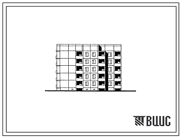 Фасады Типовой проект 112-057.13.88 Пятиэтажная блок-секция угловая (торцевая) левая на 20 квартир. Для Коми АССР