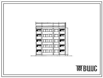 Фасады Типовой проект 103-043.85 Пятиэтажная блок-секция рядовая с левым торцевым окончанием на 15 квартир