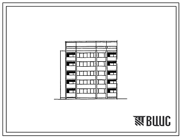 Фасады Типовой проект 103-044.85 Пятиэтажная блок-секция рядовая с правым торцовым окончанием (под углом 900) на 15 квартир