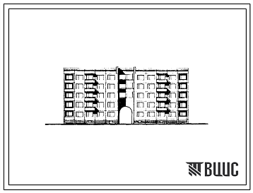 Фасады Типовой проект 160-07с/1 Пятиэтажная блок-секция рядовая с проездом на 30 квартир (однокомнатных 1А-10, двухкомнатных 2Б-10, трехкомнатных 3Б-10). Для строительства в 3Б климатическом подрайоне Дагестанской АССР