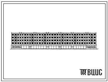 Фасады Типовой проект 1-335АК-5 Пятиэтажный шестисекционный дом на 80 квартир с продовольственным или промтоварным магазином в 1 этаже. Для строительства во 2 и 3 строительно-климатических зонах.