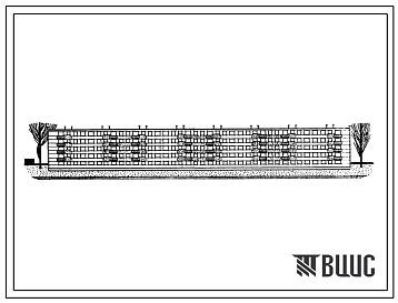 Фасады Типовой проект 1-335Д-33 Пятиэтажный восьмисекционный крупнопанельный жилой дом на 115 квартир (двухкомнатных  96, трехкомнатных  14, четырехкомнатных  5).