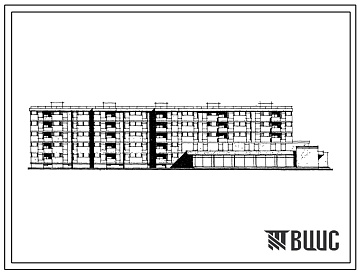 Фасады Типовой проект 113-126-47 5-этажный пятисекционный жилой дом с магазином
