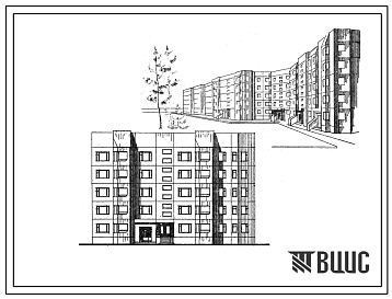 Фасады Типовой проект 122-045см.83 Пятиэтажные жилые блоки меридиональной ориентации.