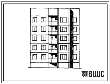 Фасады Типовой проект 185-02.13.86 Блок-секция 5-этажная 15-квартирная рядовая правая 1-2-3. Для строительства в г.Северодвинске.