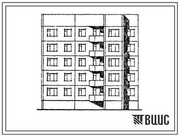 Фасады Типовой проект 185-03.13.86 Блок-секция 5-этажная 15-квартирная торцевая левая 2-3-4. Для строительства в г.Северодвинске.