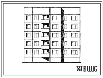 Фасады Типовой проект 185-04.13.86 Блок-секция 5-этажная 15-квартирная торцевая правая 2-3-4. Для строительства в г.Северодвинске.