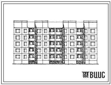 Фасады Типовой проект 112-032.86 Крупнопанельные жилые дома. Блок-секция 5-этажная 40-квартирная меридиональная 1Б.1Б.2Б.2Б.2Б.2Б.2Б.2Б.