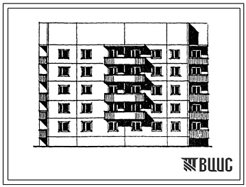 Фасады Типовой проект 108-051.13.87 Блок-секция 5-этажная 20-квартирная торцевая левая 1.2.3.4. Для строительства в Ленинградской области.