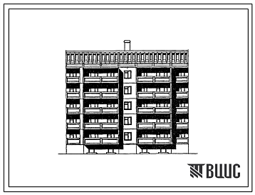 Фасады Типовой проект 125-079.13.88 Пятиэтажная блок-секция рядовая на 19 квартир. Для Марийской АССР
