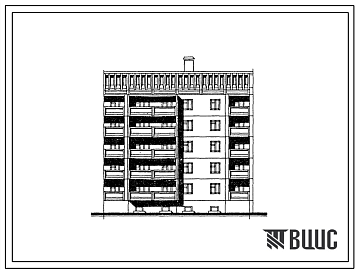 Фасады Типовой проект 125-081.13.88 Пятиэтажная блок-секция торцевая правая на 15 квартир. Для Марийской АССР