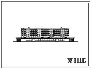 Фасады Типовой проект 111-94-53 Пятиэтажный четырехсекционный крупнопанельный жилой дом на 48 квартир (двухкомнатных 2Б-16, трехкомнатных 3А-16 и 3Б-16) со встроено-пристроенным магазином. Для строительства во 2 и 3 климатических районах Украинской ССР
