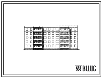 Фасады Типовой проект 82-06 Пятиэтажная блок-секция рядовая на 30 квартир (двухкомнатных 2Б-20, трехкомнатных 3А-10). Для строительства во 2В климатическом подрайоне