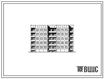 Фасады Типовой проект 93-014 Пятиэтажная 20-квартирная рядовая с торцевым окончанием блок-секция (трехкомнатных 3А-10, четырехкомнатных 4Б-10) с шагом поперечных стен 2,7 и 3,3 м. Для строительства во 2А климатическом подрайоне г.Архангельска