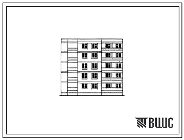 Фасады Типовой проект 102-035 Пятиэтажная торцевая левая блок-секция на 15 квартир (однокомнатных 1А-5, двухкомнатных 2Б-5, трехкомнатных 3Б-5). Для строительства в 3Б климатическом подрайоне Молдавской ССР
