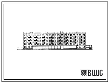 Фасады Типовой проект 1-468Д-12 Пятиэтажный четырехсекционный жилой дом на 40 квартир с магазином в первом этаже (однакомнатных-8, двухкомнатных-8, трехкомнатных-16, четырехкомнатных-8), для строительства во 2 строительно-климатической зоне Сибири. Расчетная нар
