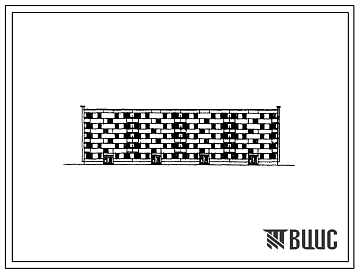 Фасады Типовой проект 1-468Б-10 Пятиэтажный четырехсекционный дом на 70 квартир для кооперативного строительства с наружными стеновыми панелями двухрядной разрезки (однокомнатных  30,  двухкомнатных  40).