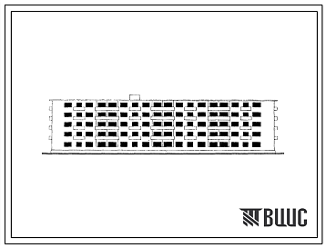 Фасады Типовой проект 1-447ЮС-3 Пятиэтажный четырехсекционный 60 квартирный кирпичный дом с поперечными несущими стенами (однокомнатных  10, двухкомнатных  30, трехкомнатных  20).