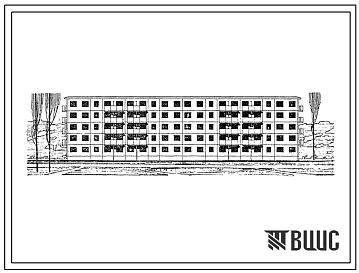 Фасады Типовой проект 1Р-303-2/64  Пятиэтажный четырехсекционный дом на 60 квартир.