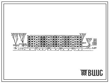 Фасады Типовой проект 1-464ДП-56  Пятиэтажный крупнопанельный жилой дом на 80 квартир для кооперативного строительства (однокомнатных  40, двухкомнатных  30, трехкомнатных  10).