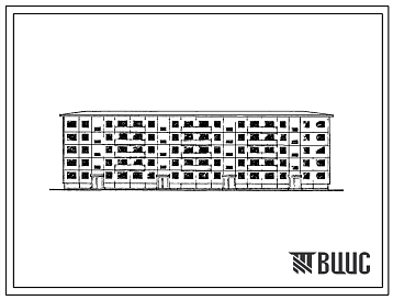 Фасады Типовой проект 1-464АС-17 Пятиэтажный четырехсекционный крупнопанельный жилой дом на 60 квартир.