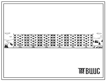 Фасады Типовой проект 1-468Б-3 Пятиэтажный шестисекционный дом на 80 квартир с наружными стеновыми панелями однорядной разрезки