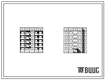 Фасады 94-04 Пятиэтажная крупнопанельная рядовая левая 1Б-2Б-3Б блок-секция на 15 квартир. Для строительства во 2 и 3 строительно-климатичских зонах, в районах Украинской ССР с обычными геологическими условиями, с просадочными грунтами и с подрабатываемыми терри