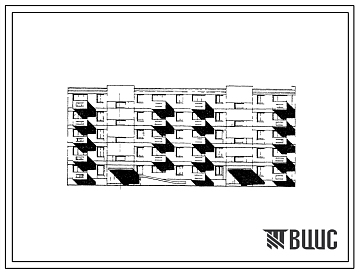 Фасады Типовой проект 114-021с Пятиэтажная двухсекционная 29 квартирная блок-секция 2Б.3Б.4А-2Б.2Б.2Б торцевая из крупных блоков.