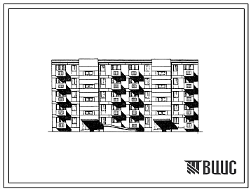 Фасады Типовой проект 114-020с Пятиэтажная двухсекционная 28 квартирная блок-секция 2Б.2Б.2Б-2Б.2Б.2Б рядовая из крупных блоков.