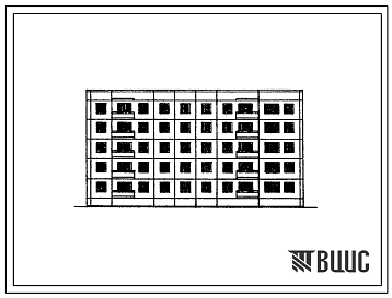 Фасады Типовой проект 83-06/1 Пятиэтажная 25 квартирная торцовая блок-секция 1Б,2Б,2Б-2Б,5Б (правая).