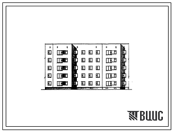 Фасады Типовой проект 71-08 Пятиэтажная 30 квартирная рядовая блок-секция 1Б.2Б.3Б -2Б.2Б.2Б.