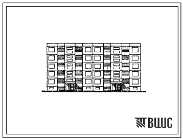 Фасады Типовой проект 111-121-59/1 Пятиэтажный двухсекционный крупнопанельный дом  на 20 квартир (трехкомнатных 3Б-10, четырехкомнатных 4Б-10). Для строительства во 2 климатическом районе Эстонской ССР