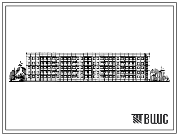 Фасады Типовой проект 111-94-1/71 5-этажный 6-секционный крупнопанельный жилой дом на 80 квартир 1Б.2Б.3Б.4Б (однокомнатных-10, двухкомнатных-40, трехкомнатных-20, четырехкомнатных-10). Для строительства во 2 и 3 климатических районах Украинской ССР.
