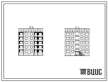 Фасады Типовой проект 94-018 5-этажная крупнопанельная рядовая и торцевая, правая блок-секция на 10 квартир 3Б.4Б (трехкомнатных-5, четырехкомнатных-5). Для строительства во 2 и 3 климатических районах Украинской ССР.