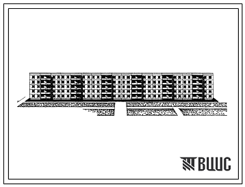 Фасады 111-82-1 5-этажный 6-секционный крупнопанельный дом на 90 квартир (однокомнатных-1А-5, однокомнатных 1Б-6, двухкомнатных 2А-10, двухкомнатных 2Б-20, трехкомнатных 3А-30, трехкомнатных 3Б-5, четырехкомнатных 4А-5) для строительства во 2В климатическом подр