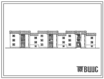 Фасады Типовой проект 114-23-87.13.87 2-3-этажный 3-секционный жилой дом на 15 квартир. Для строительства в Эстонской ССР.
