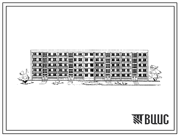 Фасады 115-102-1с/1 Пятиэтажный четырехсекционный жилой дом на 60 квартир (однокомнатных 1Б-10, двухкомнатных 2Б-20, трехкомнатных 3Б-30) со стенами из блоков пильных известняков. Для строительства в районах сейсмичностью 7 баллов в 3Б климатическом подрайоне Мо